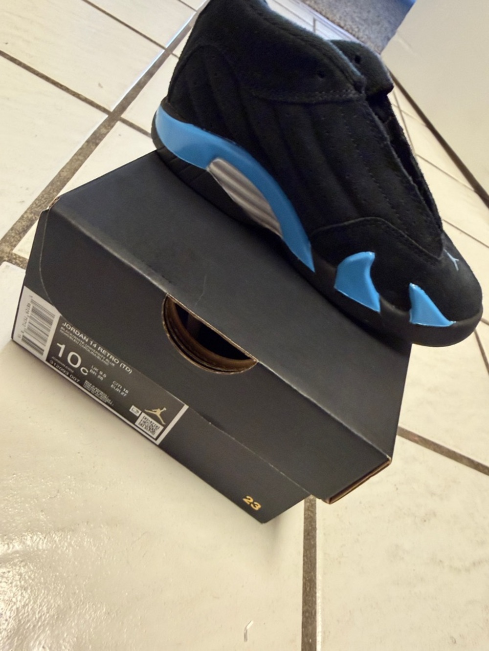 Jordan Black and Light Blue Low-Top Sneakers